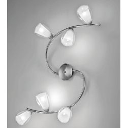 VENERE PLAFONIERA CLASSICA 6 LUCI IN METALLO CROMO E DIFFUSORI IN VETRO CRISTALENSI LUX - Cristalensi Shop Online 2