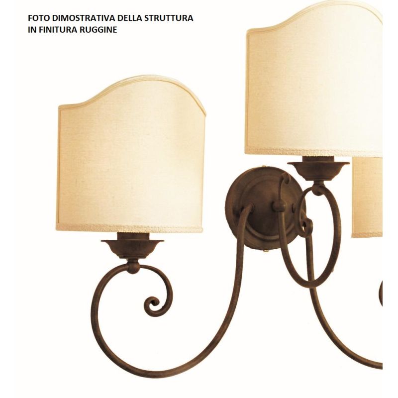 Applique ferro con paralumi in tessuto CRISTALENSI OTTONE - Cristalensi Shop Online