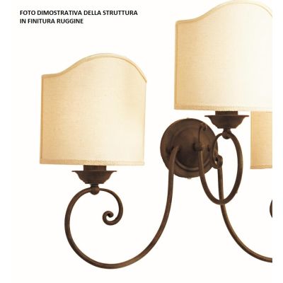 Applique ferro con paralumi in tessuto CRISTALENSI OTTONE - Cristalensi Shop Online