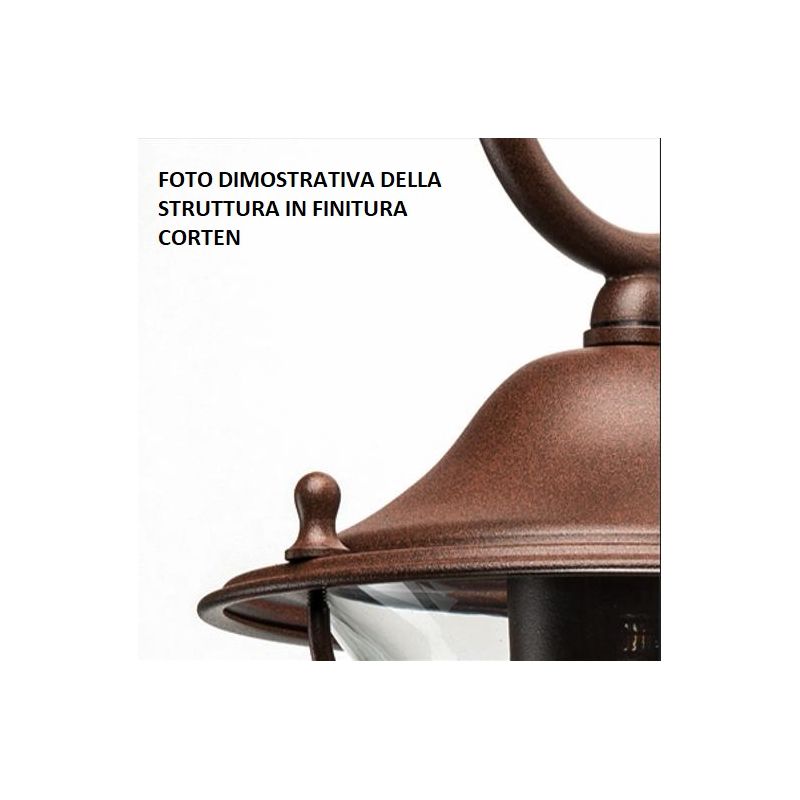 BACCO LAMPADA A PARETE PER ESTERNO GRANDE IN OTTONE NATURALE O ANTRACITE O CORTEN CRISTALENSI OTTONE - Cristalensi Shop Online