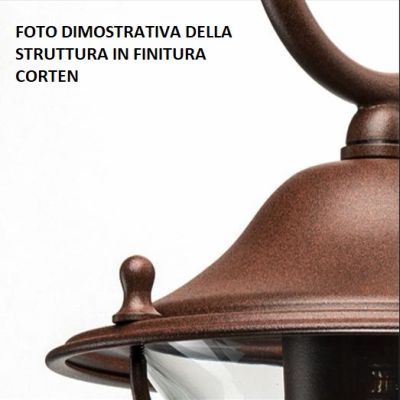 BACCO LAMPADA A PARETE PER ESTERNO GRANDE IN OTTONE NATURALE O ANTRACITE O CORTEN CRISTALENSI OTTONE - Cristalensi Shop Online