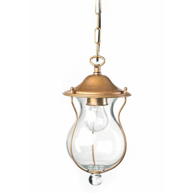 BACCO SOSPENSIONE DA ESTERNO GRANDE IN OTTONE TRE COLORI VETRO SOFFIATO CRISTALENSI OTTONE - Cristalensi Shop Online