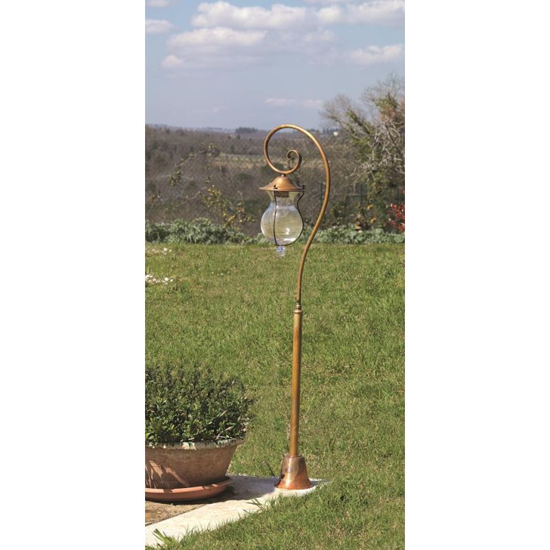 BACCO PALO PICCOLO DA ESTERNO H125 IN OTTONE TRE COLORI VETRO SOFFIATO CRISTALENSI OTTONE - Cristalensi Shop Online