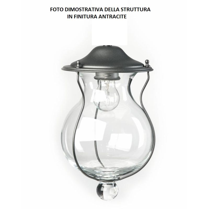 BACCO PALO PICCOLO DA ESTERNO H125 IN OTTONE TRE COLORI VETRO SOFFIATO CRISTALENSI OTTONE - Cristalensi Shop Online