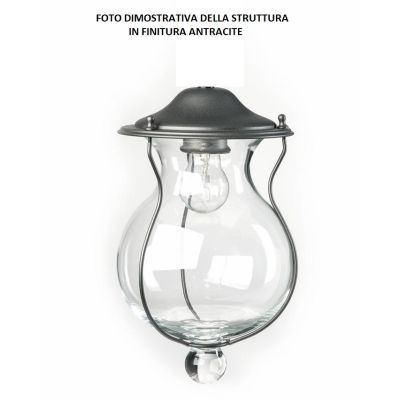 BACCO PALO PICCOLO DA ESTERNO H125 IN OTTONE TRE COLORI VETRO SOFFIATO CRISTALENSI OTTONE - Cristalensi Shop Online
