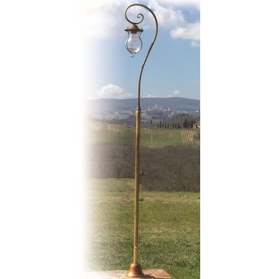 BACCO PALO GRANDE DA ESTERNO IN OTTONE TRE COLORI VETRO SOFFIATO CRISTALENSI OTTONE - Cristalensi Shop Online