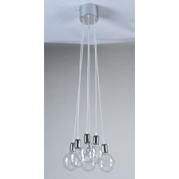 BOLLE SISTEMA DI ILLUMINAZIONE 6 LUCI CON CAVO SETA 200 CM CRISTALENSI OTTONE - Cristalensi Shop Online 2