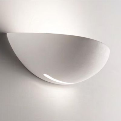 SHELL GRANDE DI ISYLUCE LARGHEZZA 44 CM IN GESSO VERNICIABILE 2XE27 MODERNA ISYLUCE - Cristalensi Shop Online