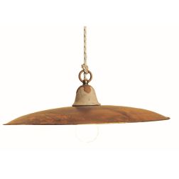 EMMA SOSPENSIONE IN OTTONE NATURALE E CERAMICA DECORATA CON PIATTO D43 CRISTALENSI OTTONE - Cristalensi Shop Online 2