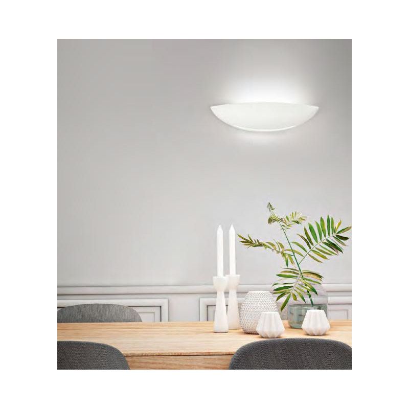 SHELL GRANDE DI ISYLUCE LARGHEZZA 44 CM IN GESSO VERNICIABILE 2XE27 MODERNA ISYLUCE - Cristalensi Shop Online