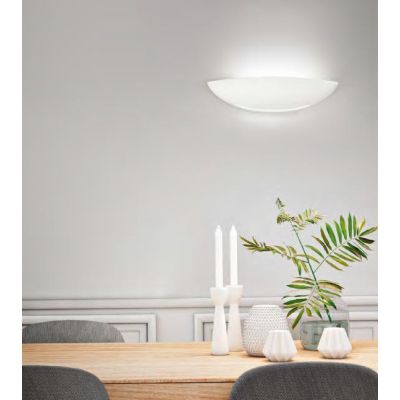 SHELL GRANDE DI ISYLUCE LARGHEZZA 44 CM IN GESSO VERNICIABILE 2XE27 MODERNA ISYLUCE - Cristalensi Shop Online