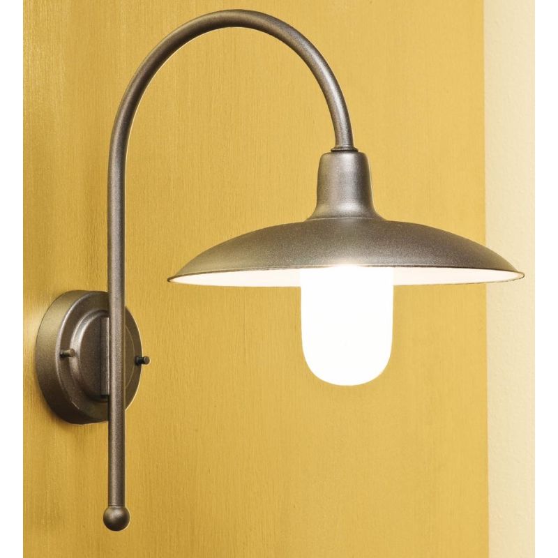 ERA APPLIQUE DA ESTERNO IN OTTONE NATURALE O VERNICIATO DI ANTRACITE O CORTEN IP43 CRISTALENSI OTTONE - Cristalensi Shop Online