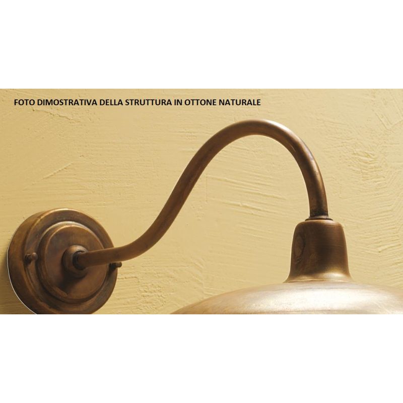 ERA APPLIQUE DA ESTERNO IN OTTONE NATURALE O VERNICIATO DI ANTRACITE O CORTEN IP43 CRISTALENSI OTTONE - Cristalensi Shop Online