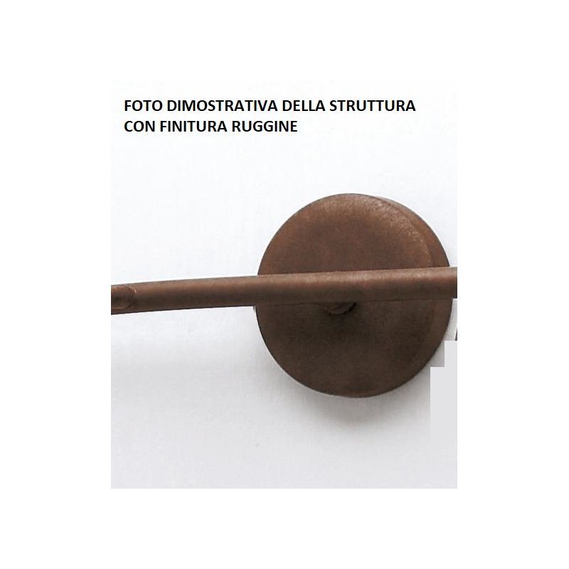 EYA PLAFONIERA CM 100 IN OTTONE NATURALE OPPURE ANTRACITE O RUGGINE CON 4 SPOT CRISTALENSI OTTONE - Cristalensi Shop Online