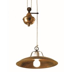 FONSO SOSPENSIONE SALISCENDI IN OTTONE NATURALE O VERNICIATA DI COLORE RUGGINE CRISTALENSI OTTONE - Cristalensi Shop Online 2