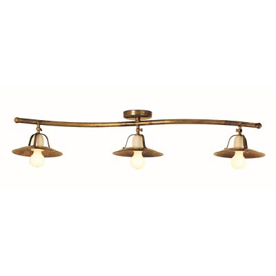 FONSO PLAFONIERA 3 LUCI IN OTTONE NATURALE O VERNICIATO IN COLORE RUGGINE CRISTALENSI OTTONE - Cristalensi Shop Online