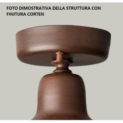 GORGONA A16 SPOT APPLIQUE PER ESTERNO IN OTTONE NATURALE O VERNICIATO DI CORTEN O ANTRACITE CRISTALENSI OTTONE - Cristalensi Sho 2