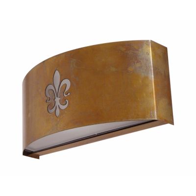 GORGONA GIGLIO APPLIQUE PER ESTERNO FASCIA OTTONE IP66 CON DISEGNO FRONTALE CRISTALENSI OTTONE - Cristalensi Shop Online