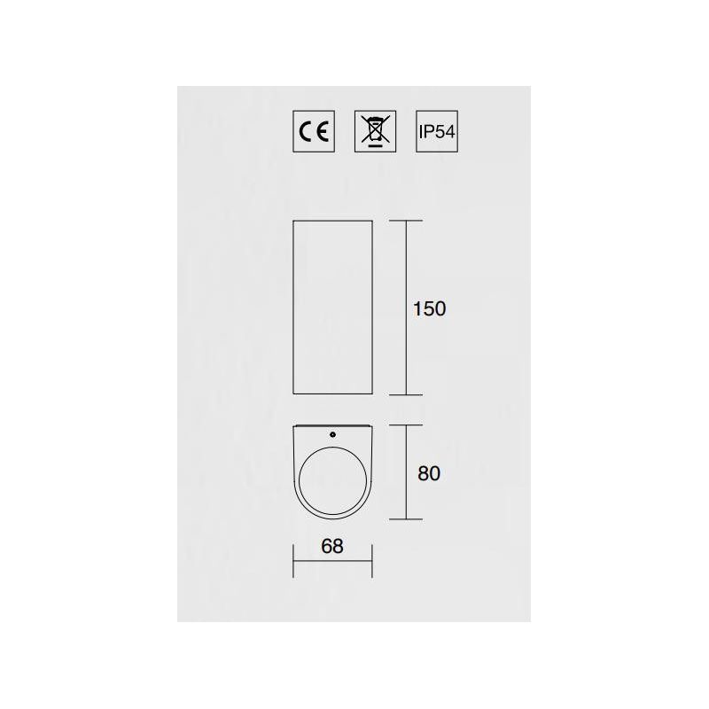 PIANOSA APPLIQUE DA ESTERNO IP54 IN ALLUMINIO BIANCO O ANTRACITE LED SOSTITUIBILE ISYLUCE - Cristalensi Shop Online