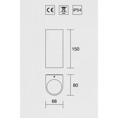 PIANOSA APPLIQUE DA ESTERNO IP54 IN ALLUMINIO BIANCO O ANTRACITE LED SOSTITUIBILE ISYLUCE - Cristalensi Shop Online