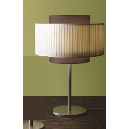 LIU' LUMETTO IN ACCIAIO SATINATO CON PARALUME PLISSE DOPPIO VOLUME CRISTALENSI OTTONE - Cristalensi Shop Online 2