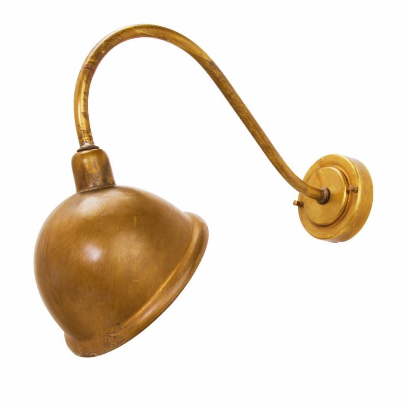 PUB LAMPADA DA PARETE PER ESTERNO SPORGENZA 39 CM IN OTTONE LASCIATO AL NATURALE CRISTALENSI OTTONE - Cristalensi Shop Online