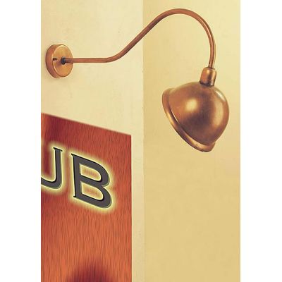 PUB LAMPADA DA PARETE PER ESTERNO SPORGENZA 59 CM IN OTTONE LASCIATO AL NATURALE CRISTALENSI OTTONE - Cristalensi Shop Online
