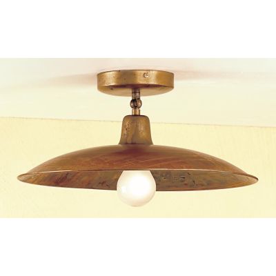 TEO PL43 PLAFONIERA IN OTTONE NATURALE O VERNICIATO IN ANTRACITE O RUGGINE CRISTALENSI OTTONE - Cristalensi Shop Online