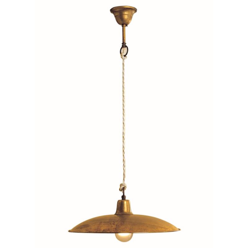 TEO S36 SOSPENSIONE IN OTTONE NATURALE O VERNICIATO IN ANTRACITE O RUGGINE CRISTALENSI OTTONE - Cristalensi Shop Online