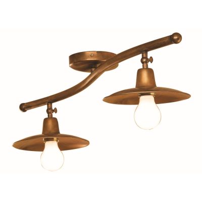 TEO TR75-2 PLAFONIERA LUNGA IN OTTONE NATURALE O VERNICIATO IN ANTRACITE O RUGGINE CRISTALENSI OTTONE - Cristalensi Shop Online