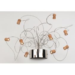 WINELED A9 LAMPADA DA PARETE A LED CON TAPPI IN SUGHERO CRISTALENSI OTTONE - Cristalensi Shop Online 2