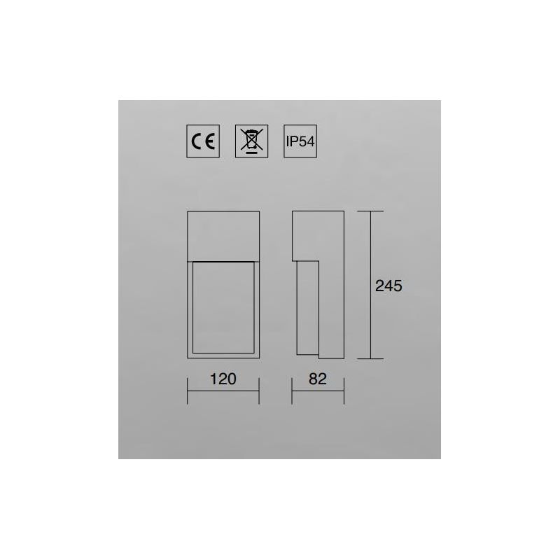 SECTION APPLIQUE ESTERNO IP54 DI ISYLUCE BIANCO ANTRACITE CORTEN 1XE27 ECONOMICO ISYLUCE - Cristalensi Shop Online