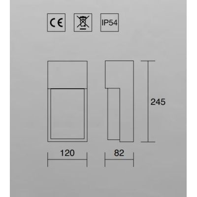 SECTION APPLIQUE ESTERNO IP54 DI ISYLUCE BIANCO ANTRACITE CORTEN 1XE27 ECONOMICO ISYLUCE - Cristalensi Shop Online