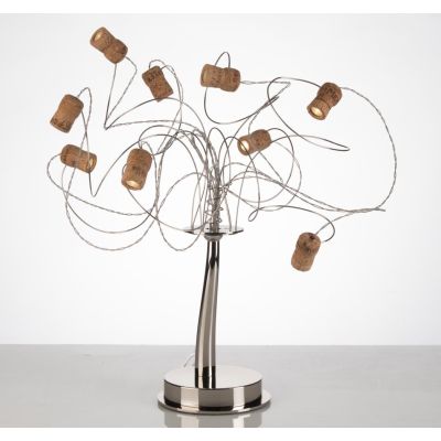 WINELED LM9 LAMPADA DA TAVOLO A LED CON TAPPI IN SUGHERO CRISTALENSI OTTONE - Cristalensi Shop Online