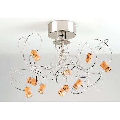 WINELED PL9 PLAFONIERA A LED CON SUGHERI CRISTALENSI OTTONE - Cristalensi Shop Online