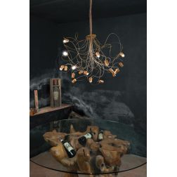WINELED S18 SOSPENSIONE A LED CON SUGHERI CRISTALENSI OTTONE - Cristalensi Shop Online 2