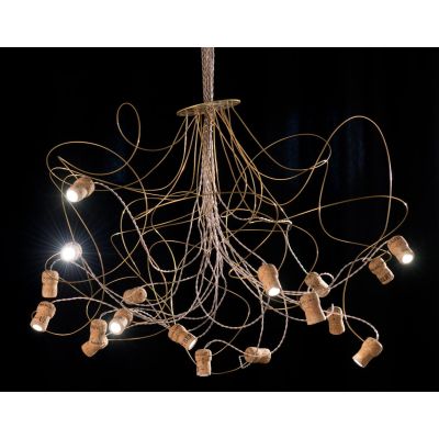 WINELED S18 SOSPENSIONE A LED CON SUGHERI CRISTALENSI OTTONE - Cristalensi Shop Online
