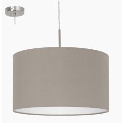 PASTERI SOSPENSIONE IN STOFFA COLOR TORTORA DIAMETRO 38 CM EGLO - Cristalensi Shop Online 2