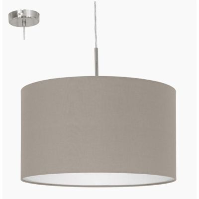 PASTERI SOSPENSIONE IN STOFFA COLOR TORTORA DIAMETRO 38 CM EGLO - Cristalensi Shop Online
