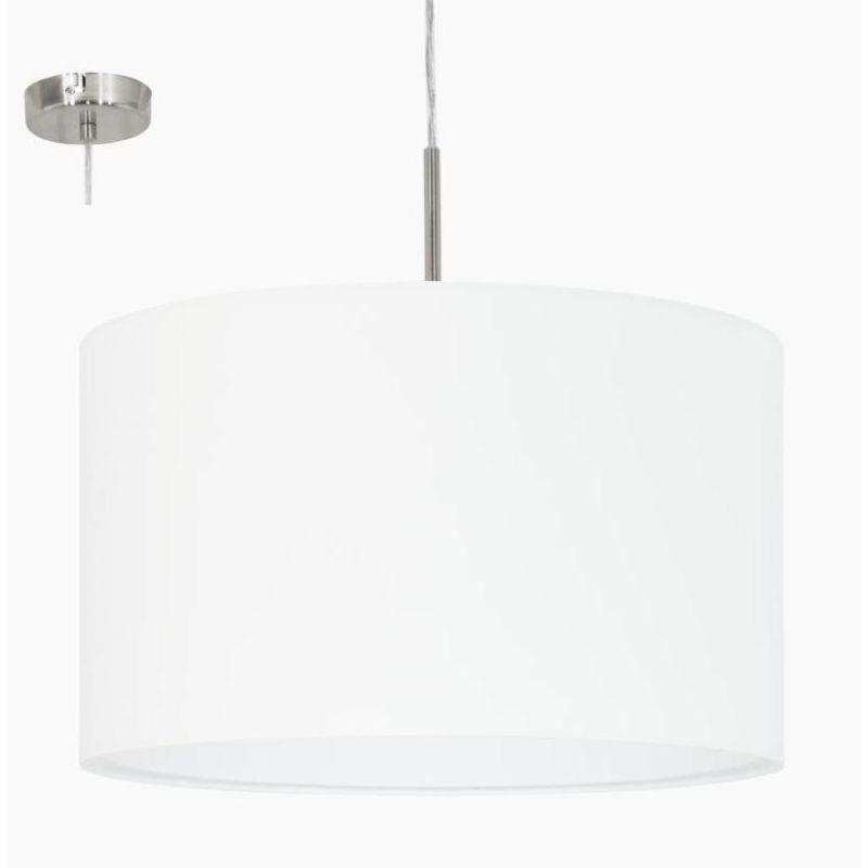 PASTERI SOSPENSIONE IN STOFFA COLORE BIANCO DIAMETRO 38 CM EGLO - Cristalensi Shop Online