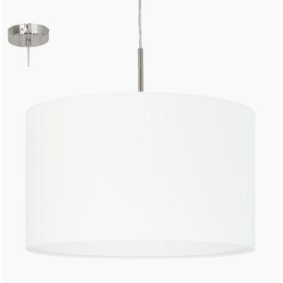 PASTERI SOSPENSIONE IN STOFFA COLORE BIANCO DIAMETRO 38 CM EGLO - Cristalensi Shop Online