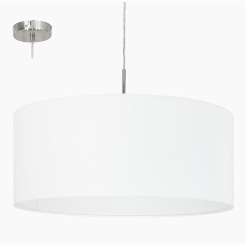 PASTERI SOSPENSIONE IN TESSUTO COLORE BIANCO DIAMETRO 53 CM EGLO - Cristalensi Shop Online