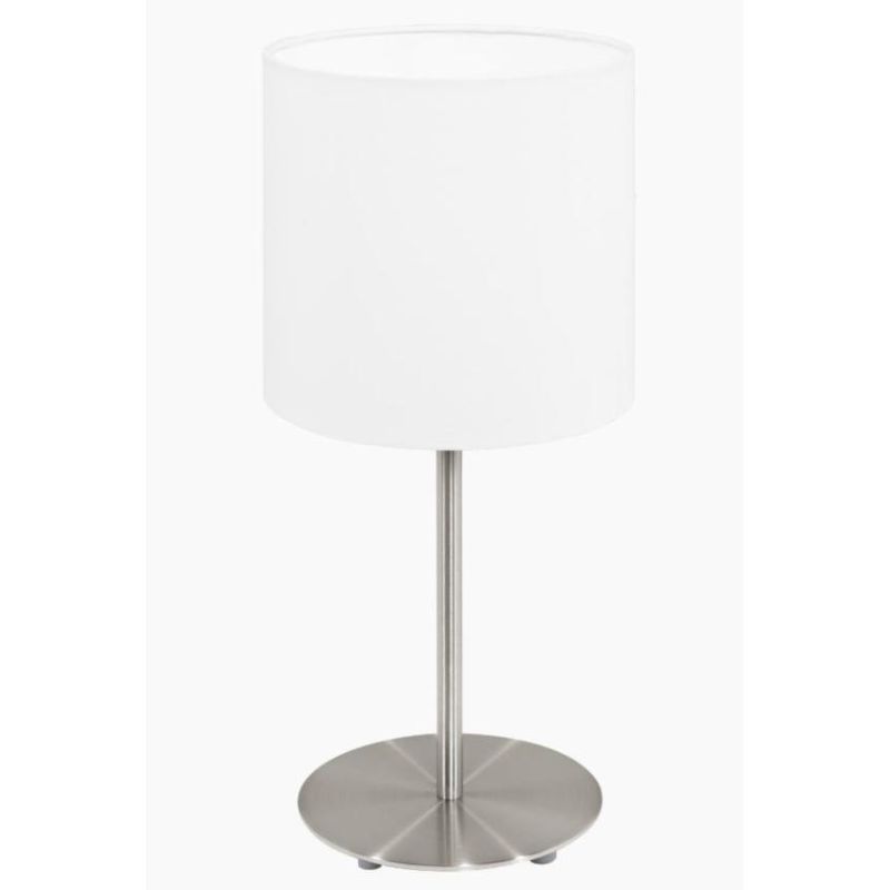 PASTERI LAMPADA TAVOLO ABAT-JOUR IN TESSUTO COLORE BIANCO ALTEZZA 40 CM EGLO - Cristalensi Shop Online