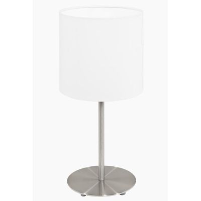 PASTERI LAMPADA TAVOLO ABAT-JOUR IN TESSUTO COLORE BIANCO ALTEZZA 40 CM EGLO - Cristalensi Shop Online