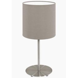 PASTERI LAMPADA TAVOLO PICCOLA IN TESSUTO COLOR TORTORA H. 27,5 CM EGLO - Cristalensi Shop Online 2