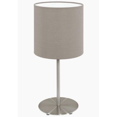 PASTERI LAMPADA TAVOLO PICCOLA IN TESSUTO COLOR TORTORA H. 27,5 CM EGLO - Cristalensi Shop Online
