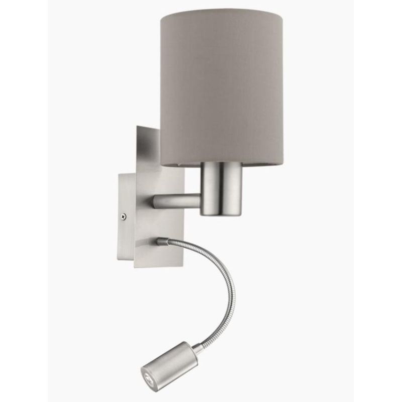 PASTERI APPLIQUE CON FLEX A LED E TESSUTO COLORE TORTORA EGLO - Cristalensi Shop Online