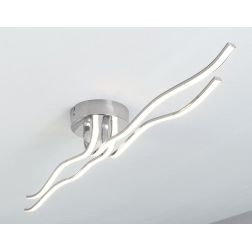 RONCADE PLAFONIERA IN METALLO CROMATO A LED INTEGRATO DA 40W 116 CM LUNGHEZZA EGLO - Cristalensi Shop Online