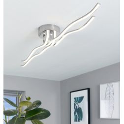 RONCADE PLAFONIERA IN METALLO CROMATO A LED INTEGRATO DA 40W 116 CM LUNGHEZZA EGLO - Cristalensi Shop Online 2