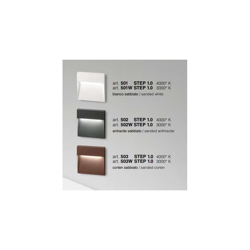 STEP SEGNAPASSO SENZA SCASSO QUADRATO LED 6W 3000K O 4000K IP54 ECONOMICO ISYLUCE - Cristalensi Shop Online